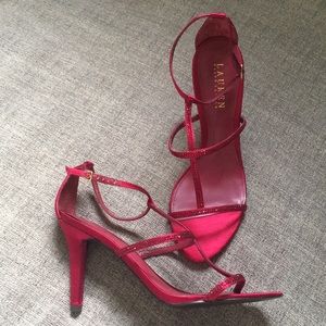 Lauren Ralph Lauren red strappy heel women’s 8.5B